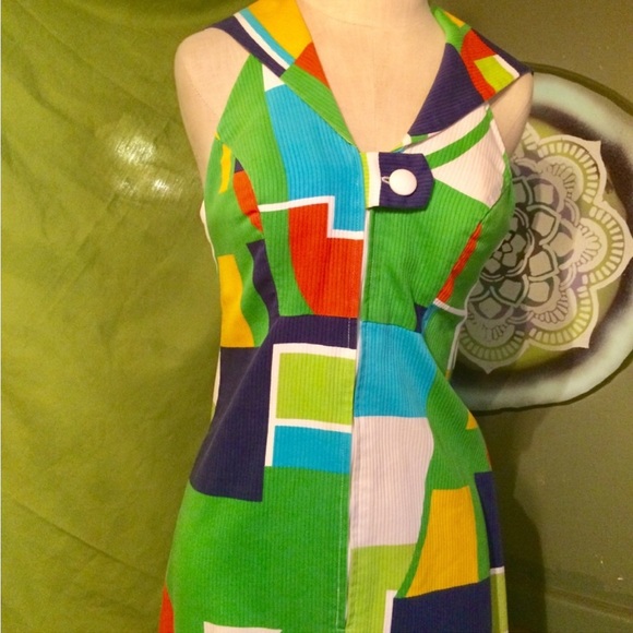 vintage 60s Mondrian-inspired dress - Picture 3 of 8